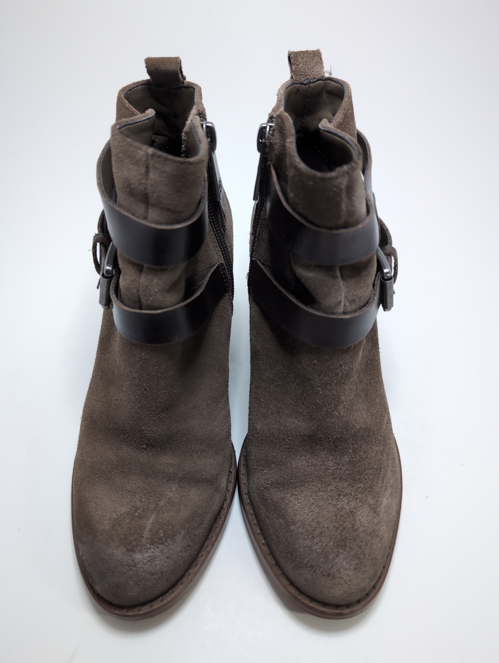 Ivanka Trump Filoer Brown Suede Ankle Boots Buckle Straps Womens Size 5